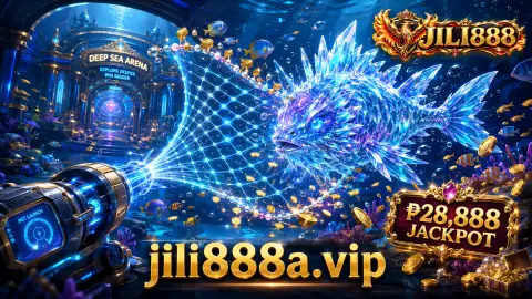 Final JILI888 fishing response effects around the target while the player-side cannon remains visible