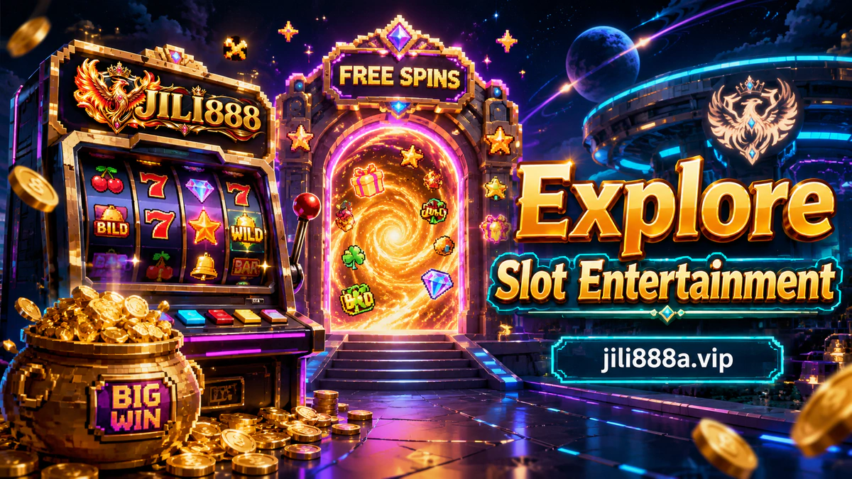 JILI888 slot games shown in a gold-framed reel cabinet with dark firelit styling